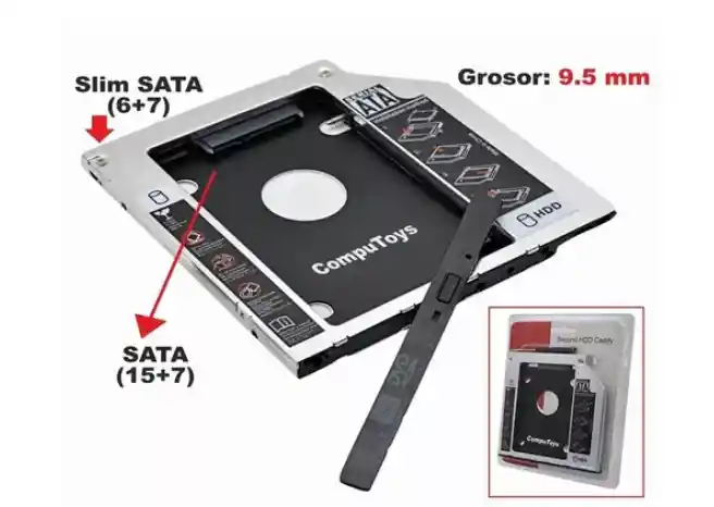 Caddy Sata 9.5mm Para Agregar A Portátil Otro Hdd 2.5 O Ssd
