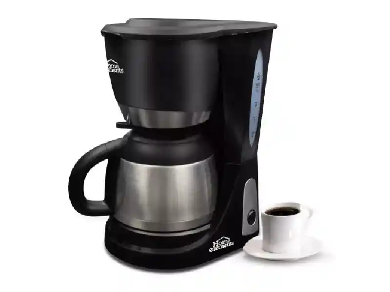 Cafetera Home Elements 10 Tazas Semi Automática Negra De Filtro 120v