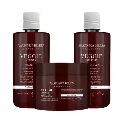 Kit Veggie Refiner, Shampoo, Acondicionador Y Mascarilla Vegana