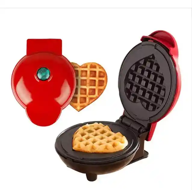 Mini Waflera Electrica Corazon Snacks Pancakes Antiaderente