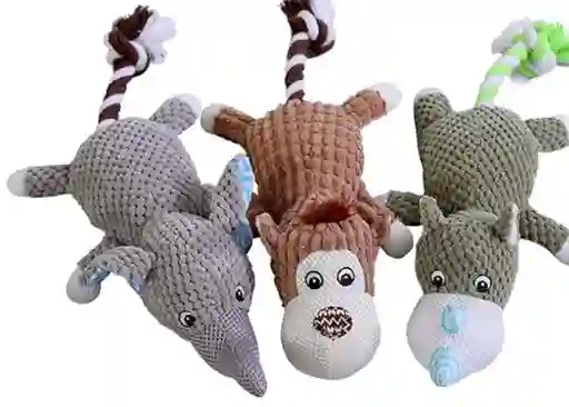 Peluche Sonoro Para Perros En Rinoceronte, Mono Y Elefante