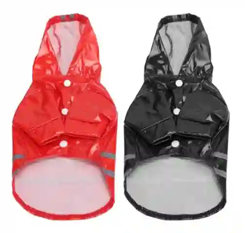 Impermeable Con Capucha Para Perro Con Rayas Reflectantes