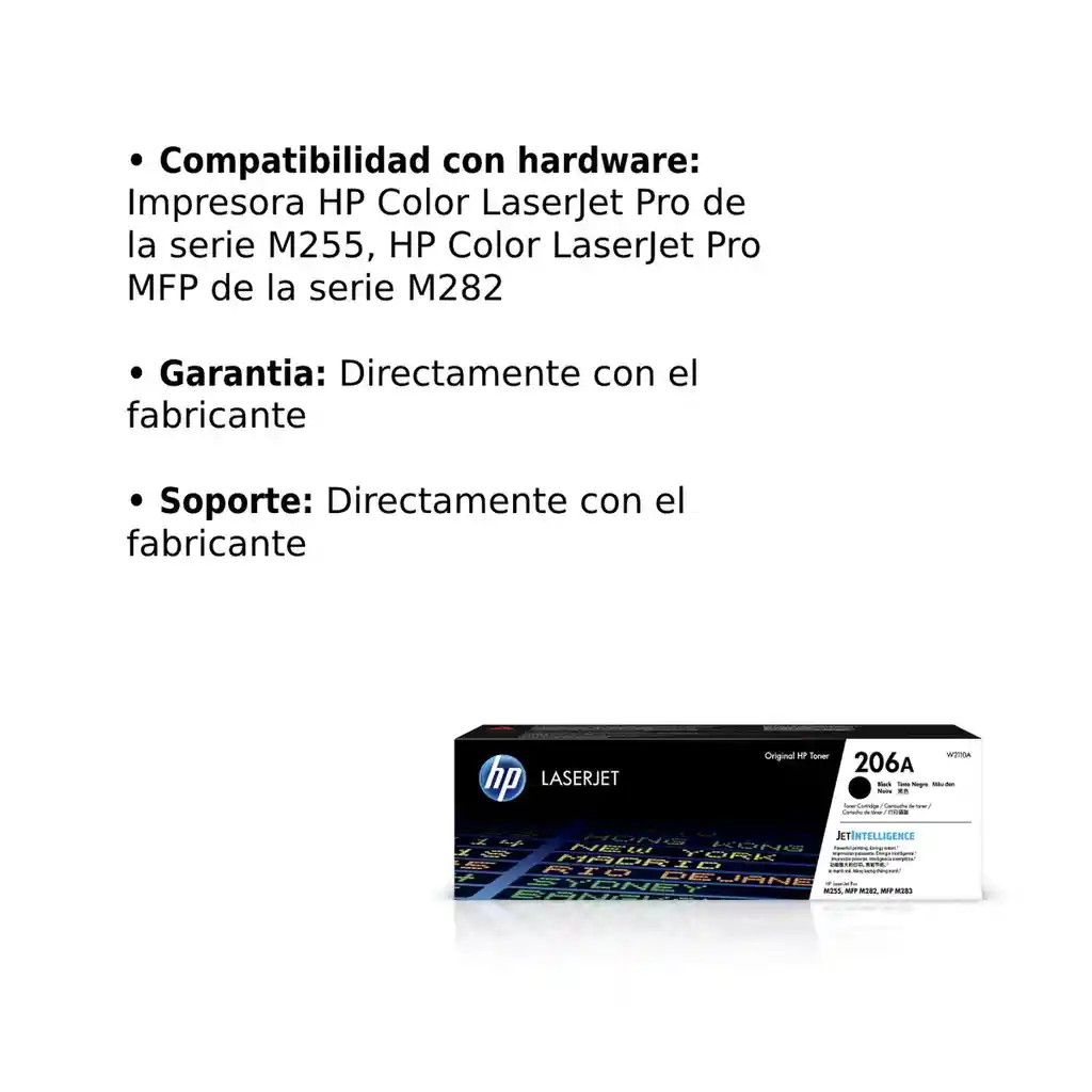 Cartucho De Toner Original Hp Laserjet 206a Negro W2110a