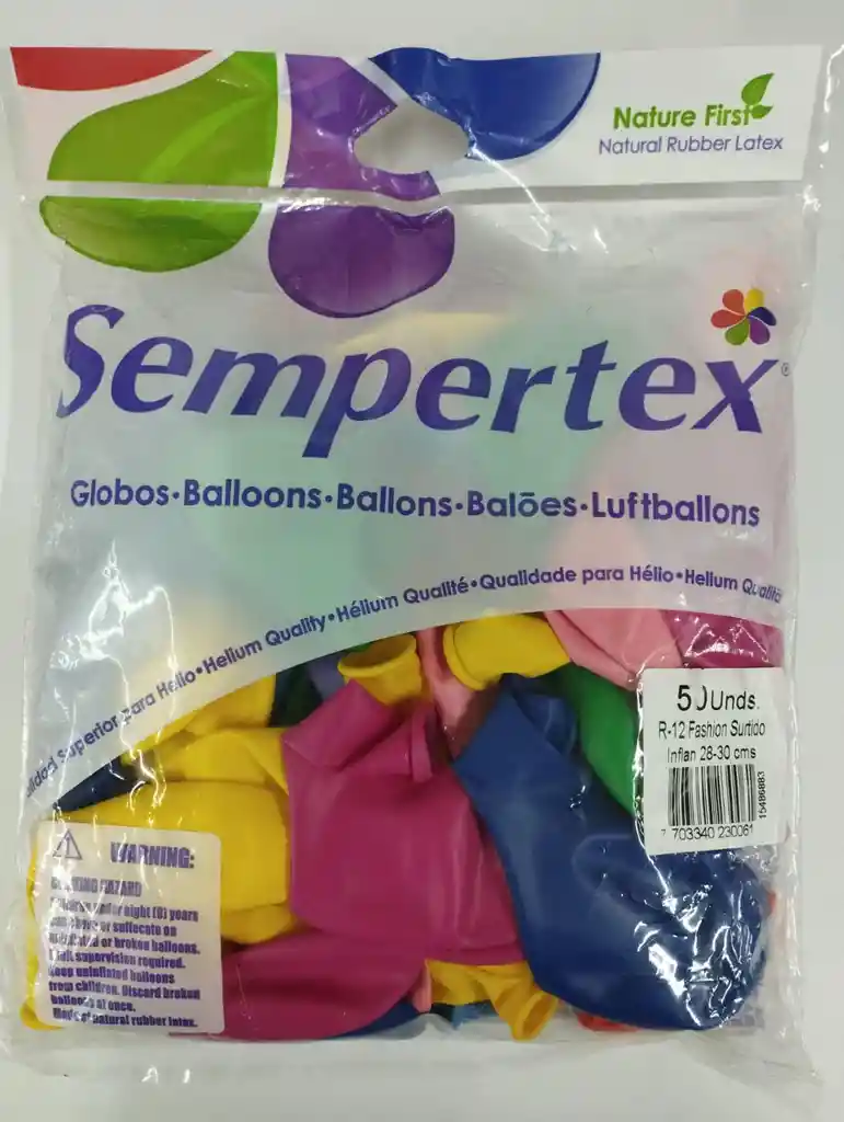 Globo R12 X 50 Und Sempertex Colores Surtidos