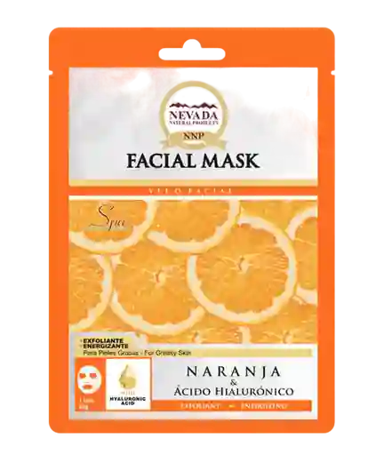 Mascarilla Facial Nevada Naranja Y Acido Hialuronico Piel Normal 1 Unidad X 30 G