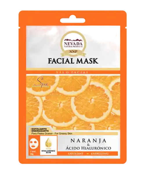 Mascarilla Facial Nevada Naranja Y Acido Hialuronico Piel Normal 1 Unidad X 30 G