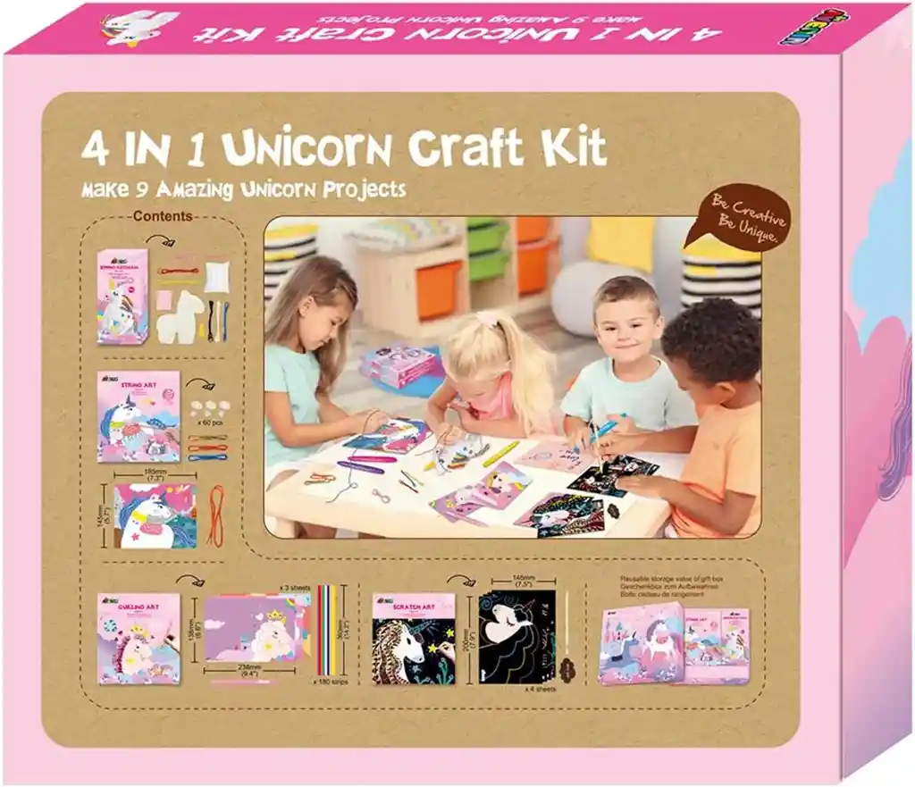 Juguete Niñas Set De Arte Y Manualidades 4 En 1 Unicornios