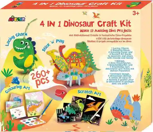 Juguete Niños Set De Arte Y Manualidades Dinosaurios Tejidos