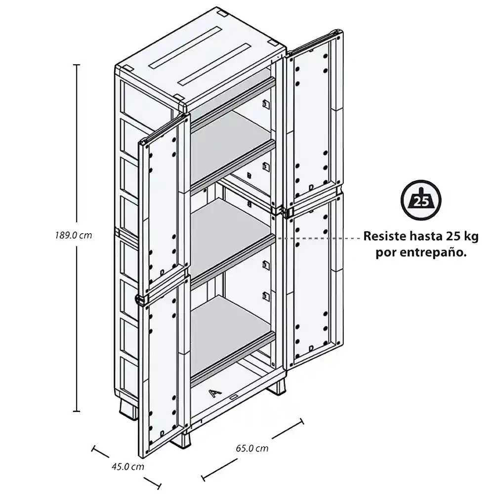 Armario Apariencia Rattan Rimax 7188 -wengue