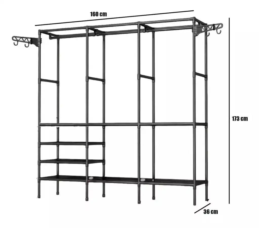 Closet Armario Chifonier Armable 3 Espacios | 160x36x173cm