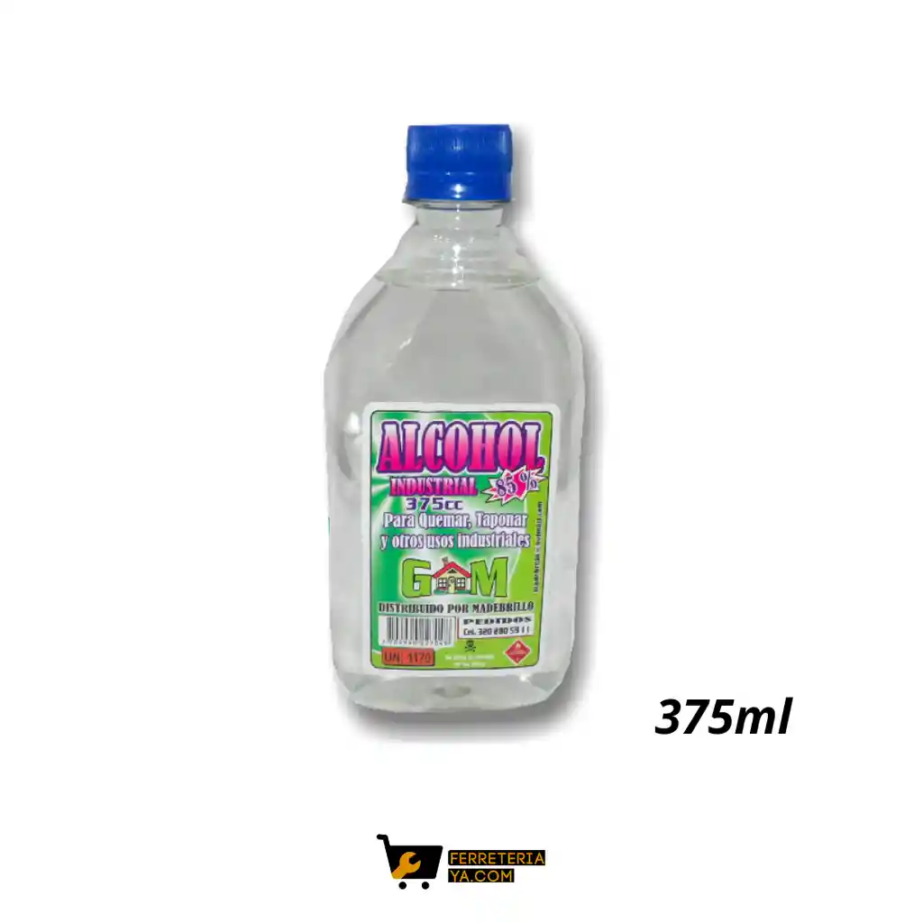 Alcohol Industrial Media Botella 375ml