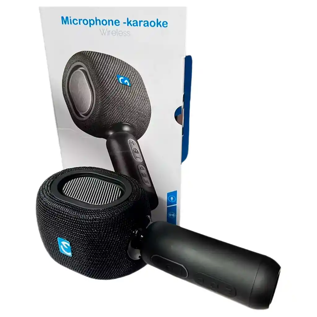 Micrófono Parlante Karaoke Portátil Conexión Bluetooth Igoma Negro Km-12