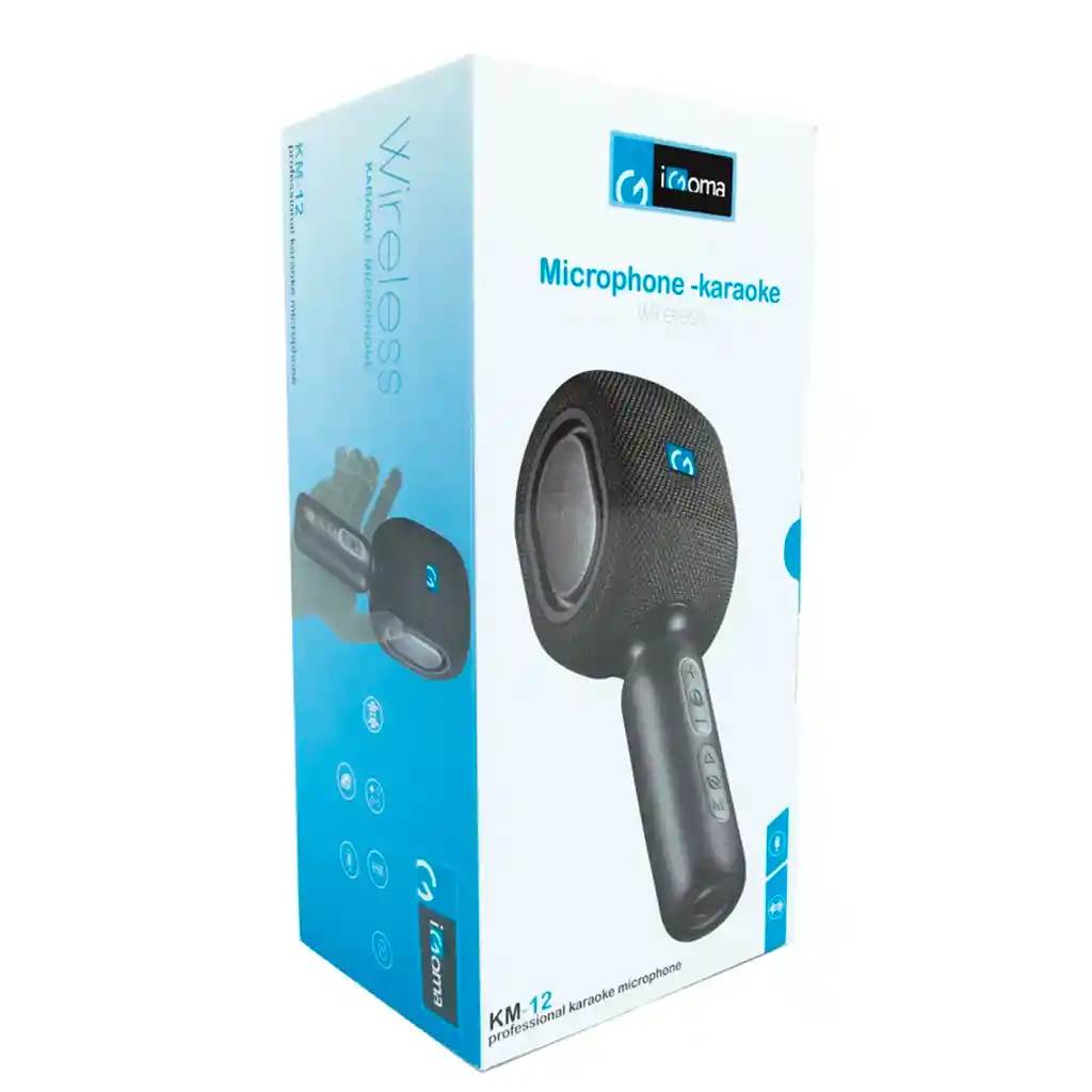 Micrófono Parlante Karaoke Portátil Conexión Bluetooth Igoma Rosa Km-12