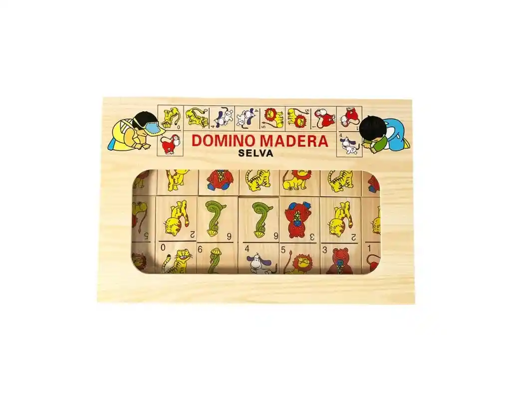 Dominó Safari, De Madera En Caja Para Niños
