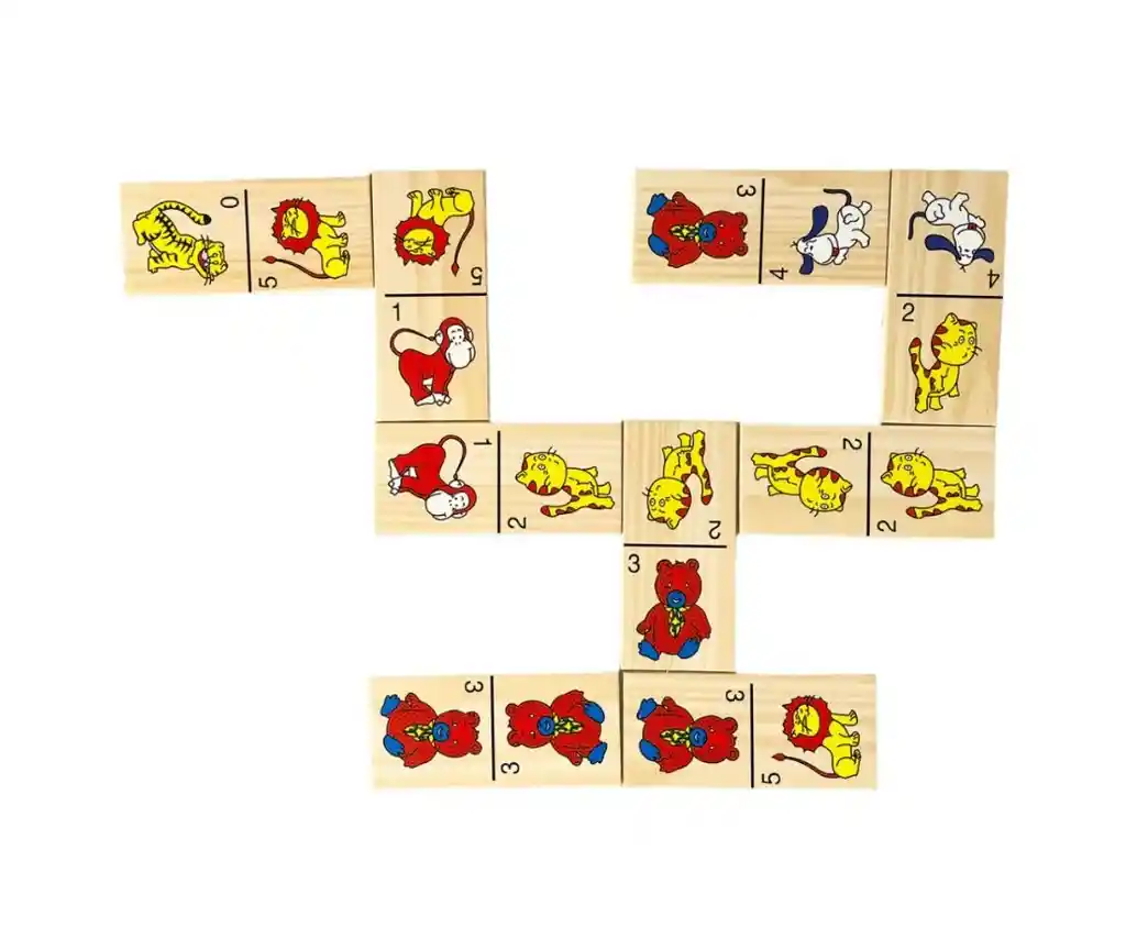 Dominó Safari, De Madera En Caja Para Niños