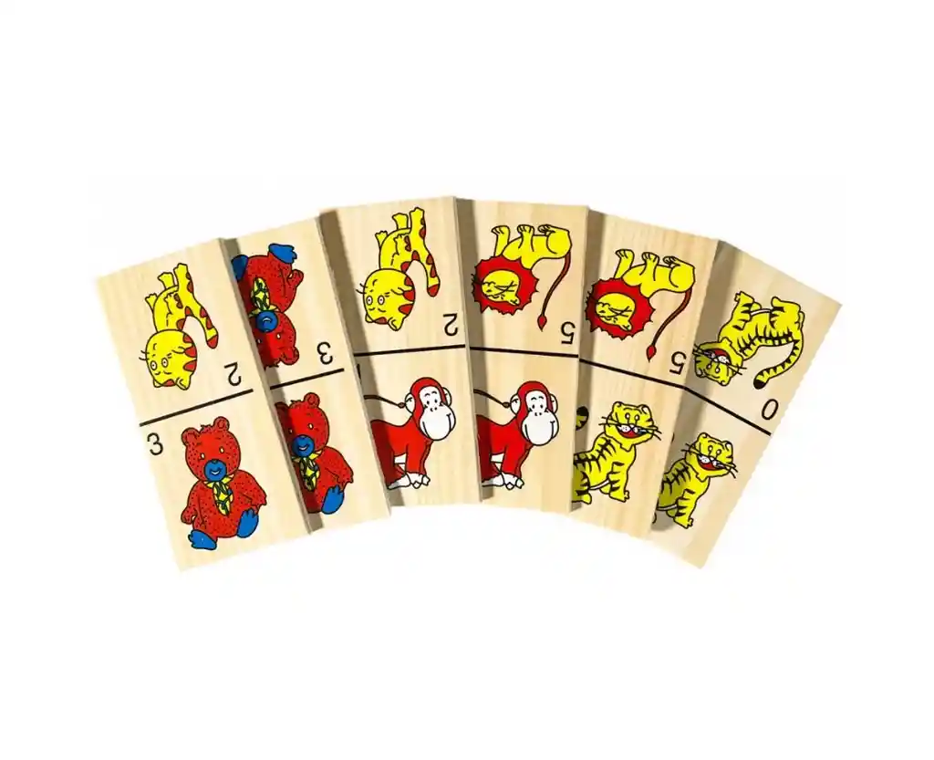 Dominó Safari, De Madera En Caja Para Niños