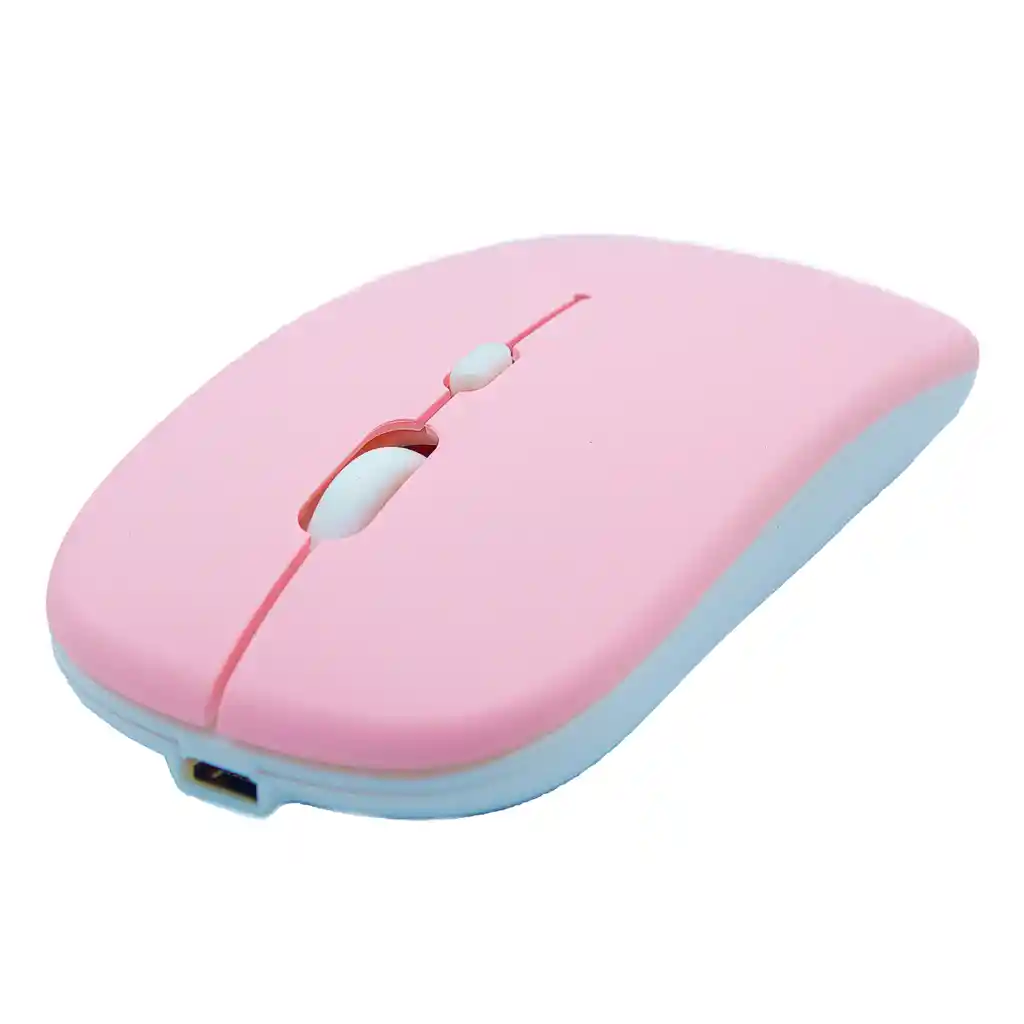 Mouse Inalámbrico Diseño Ultra Delgado Slim Tipo Mac Rosado