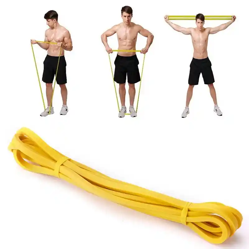 Banda Elástica Amarilla 5-15lb De Resistencia De Fitness Entrenamiento De Fuerza Cuerda De Tracción Muscular