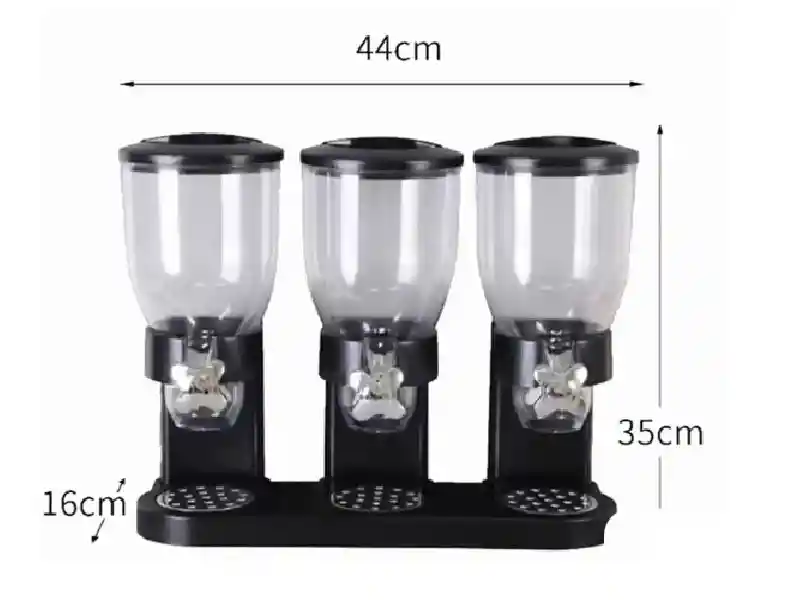 Dispensador De Cereal Triple Recipiente De Cocina