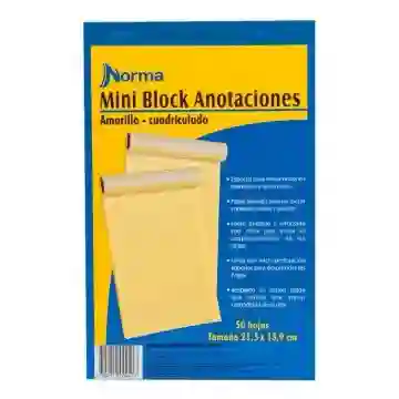 Block Amarillo Carta 50 H Cuadriculado Norma
