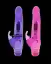 Dildo Vibrador Doble Estimulación Realista 22cm Climbing Rabbit 2 Pilas Aa