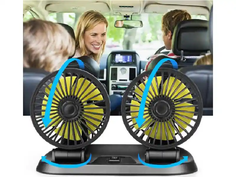 Mini Ventilador Doble Refrigerante Para Auto