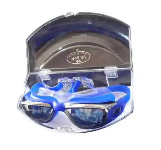 Kit Gafas Natacion Espejo + Gorro Tapaoido Estuche Piscina