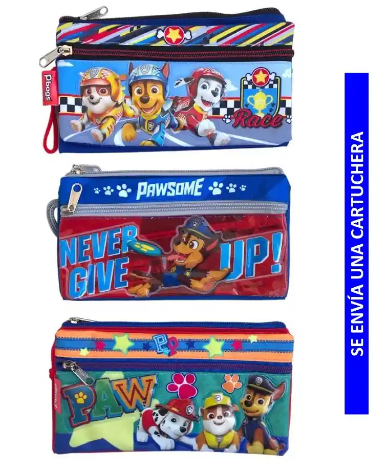 Cartuchera Para Niño 3 Bolsillos Motivo Paw Patrol Primavera