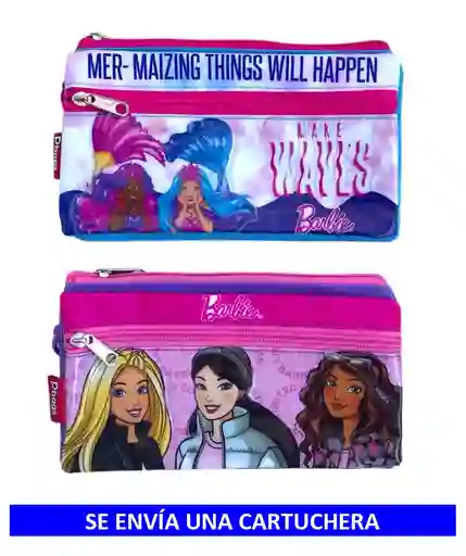 Cartuchera Para Niña 3 Bolsillos Motivo Barbie