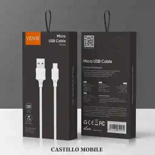 Cable Micro V8 Carga Rapida Vidvie