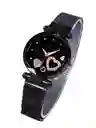 Kit Reloj Negro Para Mujer Reloj Flores Dama Con Pulseras