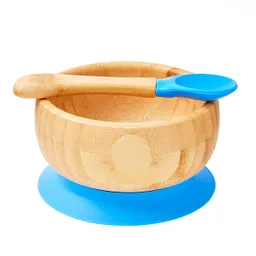Bowl Bambu Con Cuchara Azul