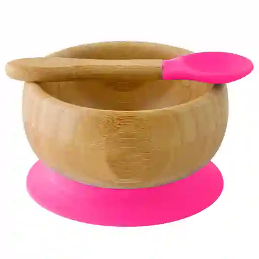 Bowl Bambu Cuchara Rosado