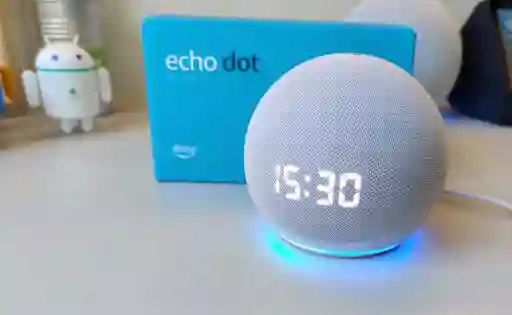 Amazon Echo Dot 5th Gen With Clock Blue