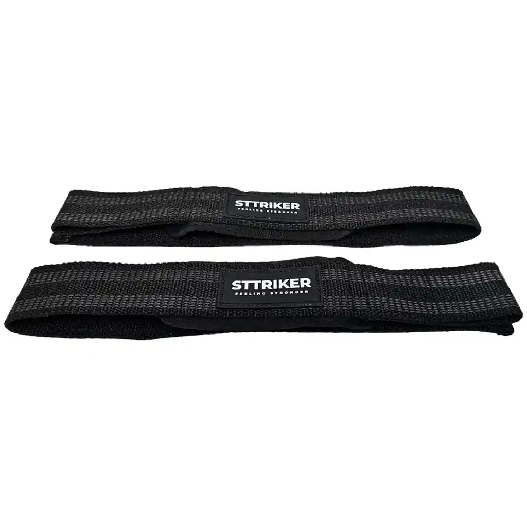 Kit X2 Straps Levantamiento Pesas Correas Gimnasio Crossfit Negro Amarres