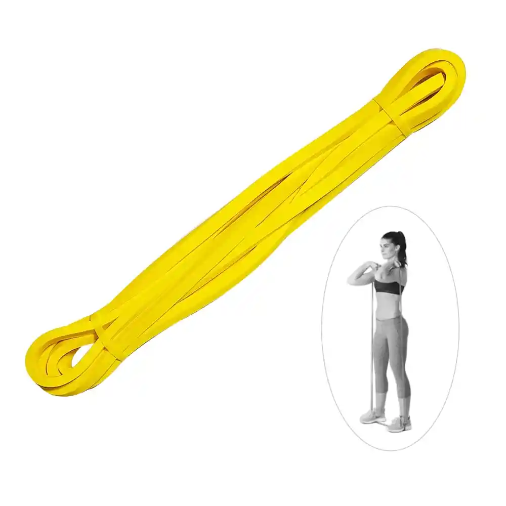 Banda Elástica Amarilla 5-15lb De Resistencia De Fitness Entrenamiento De Fuerza Cuerda De Tracción Muscular