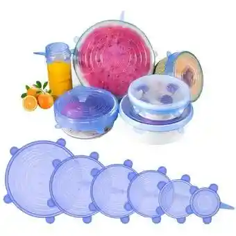 Tapas De Silicona Elásticas X6 Reutilizables Adaptables