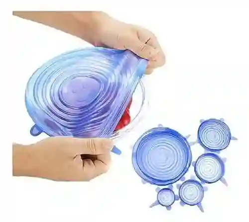 Tapas De Silicona Elásticas X6 Reutilizables Adaptables