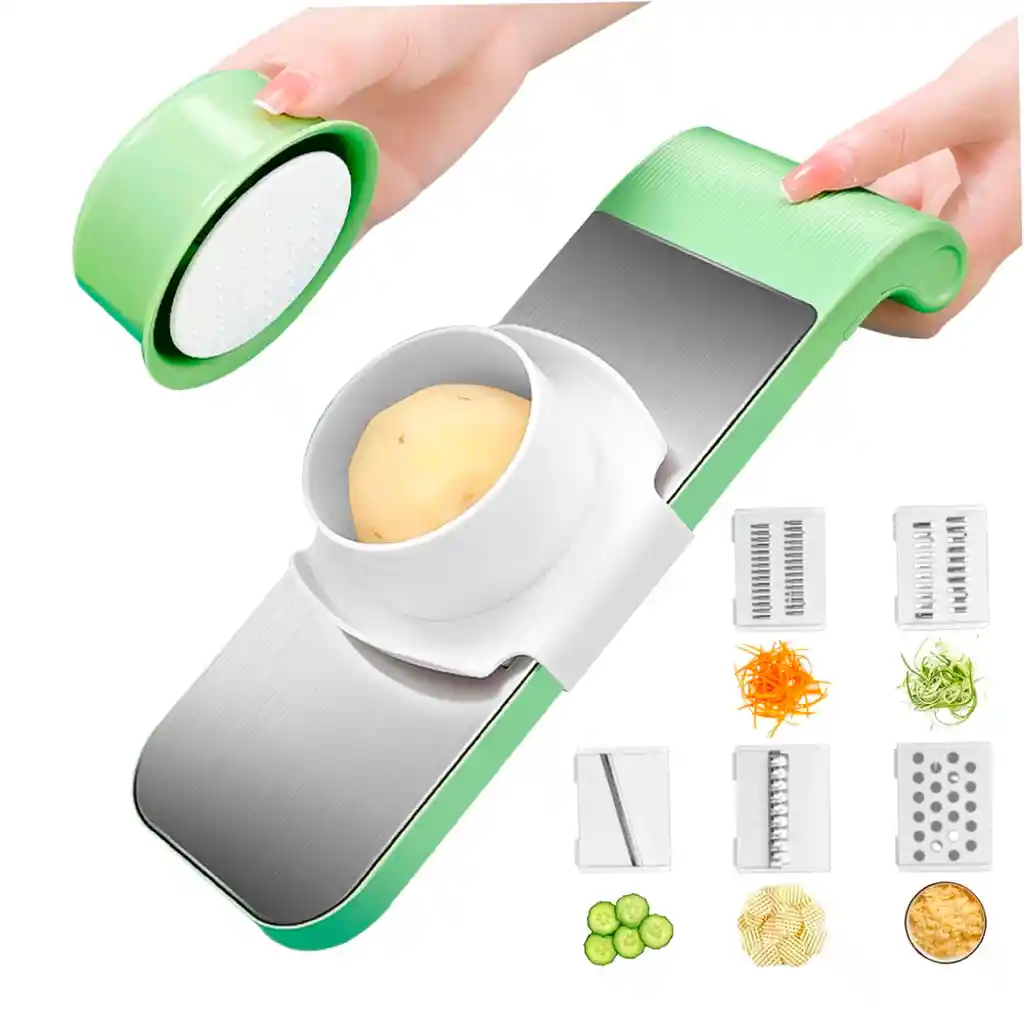 Rallador De Cocina 5 En 1 Cuchilla Intercambiable Es Seguro