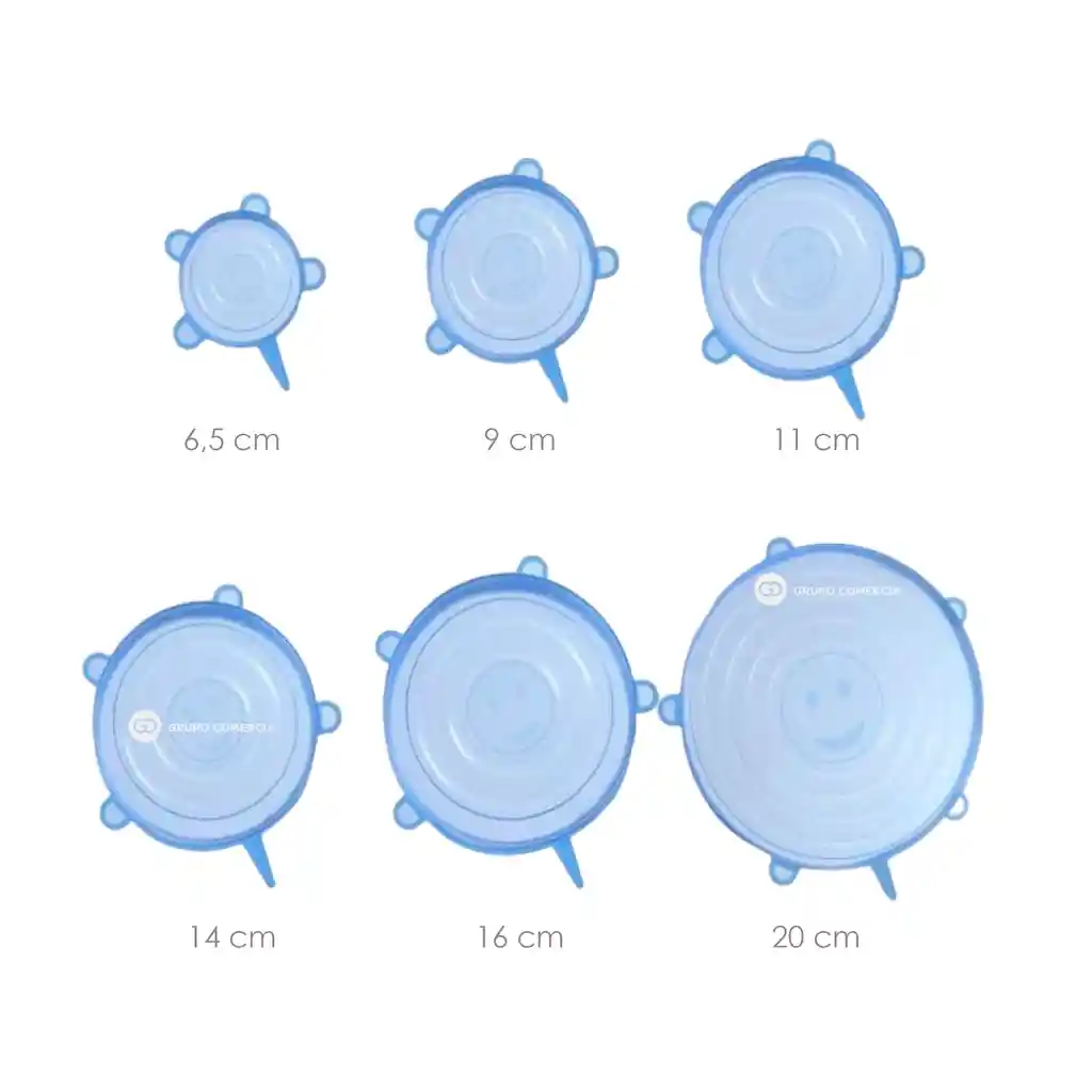 Set X6 Tapas Silicona Ajustables Para Alimentos Libre Bpa