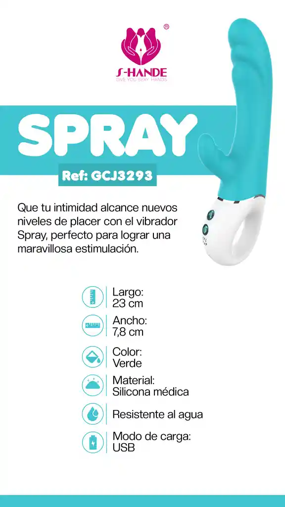 Vibrador Doble Estimulación Spray