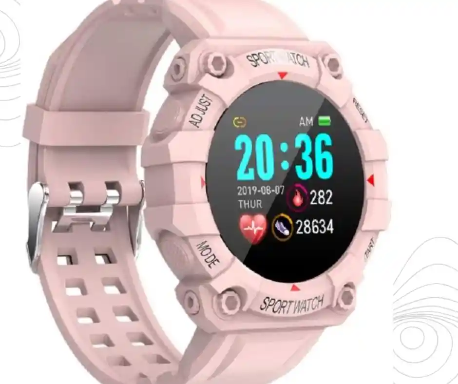 Reloj Deportivo Inteligente Fd68 De Pantalla Redonda – Rosado