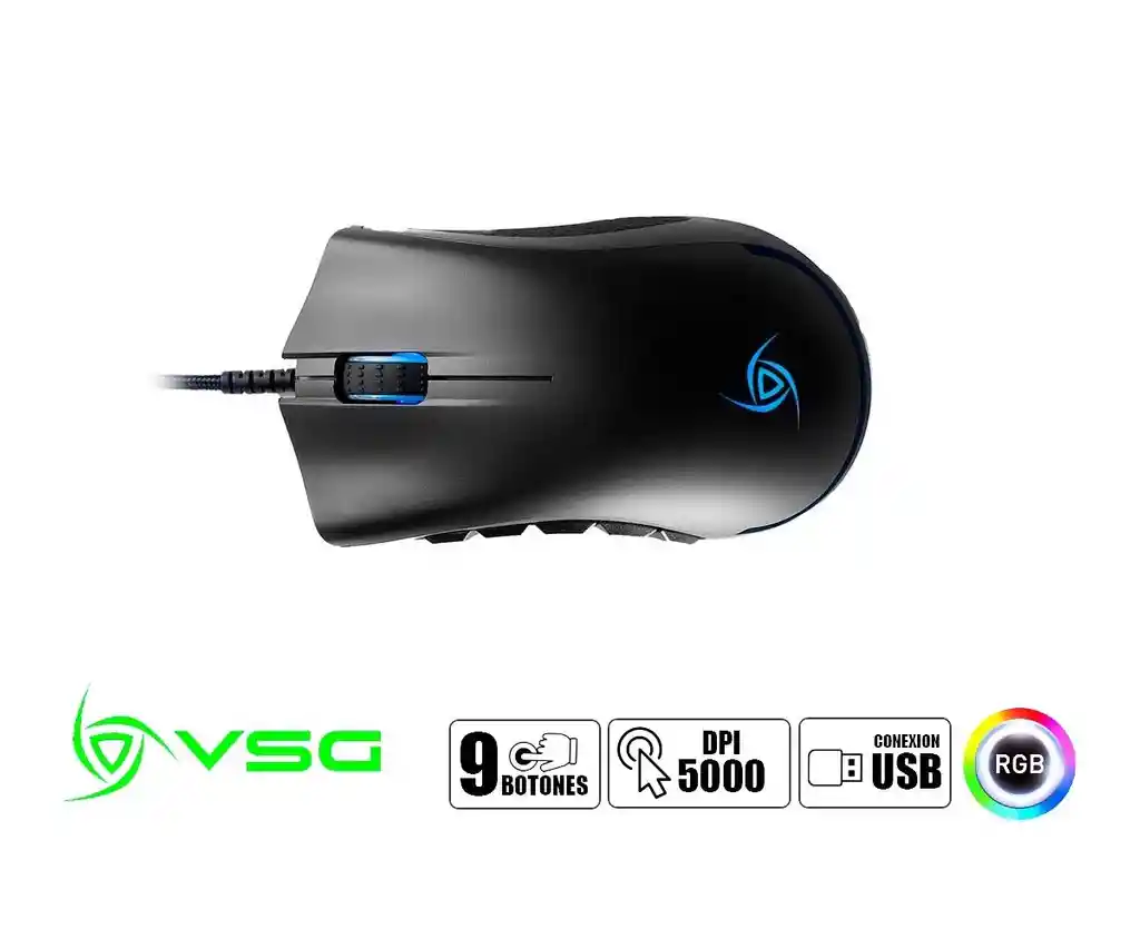 Mouse Gamer Vsg Cyborg | Con Botones Laterales Intercambiables | 5000dpi