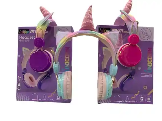 Diadema Unicornio Audífonos Inalámbrico Bluetooth Ah-808