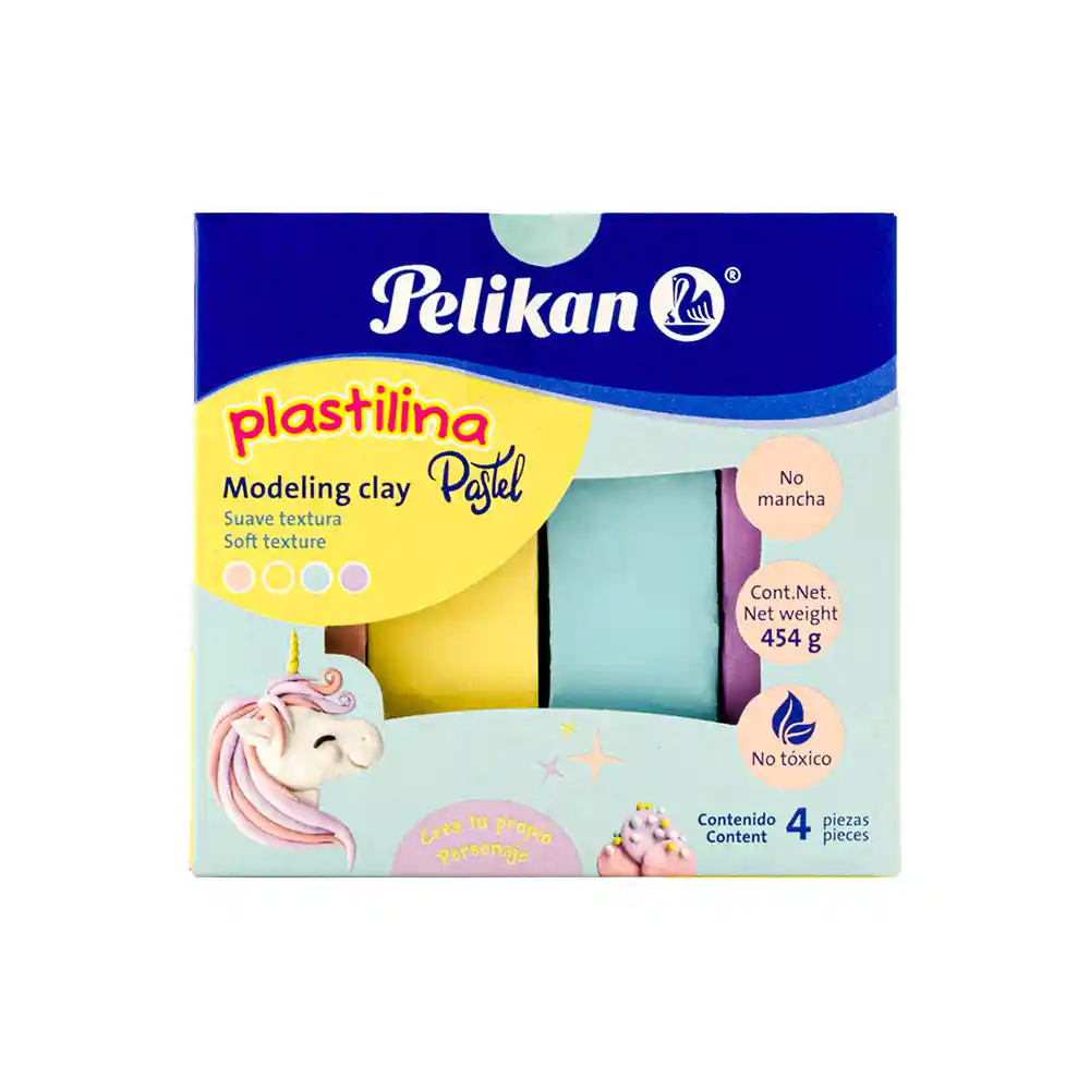 Plastilina Pastel Pelikan Caja X4