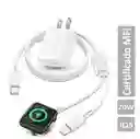 Reloj Apple Watch 2en1 Cargador Magnético Ligthning Tipo C Mfi20w