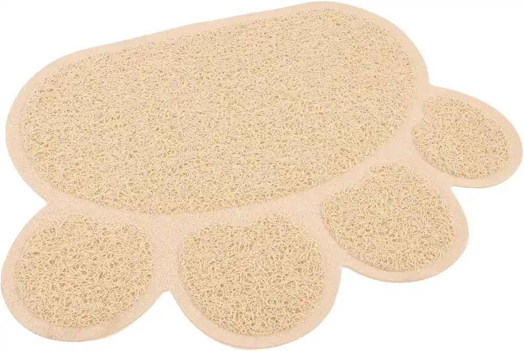 Tapete Recolector De Arena Salida Para Gatos Huella Beige