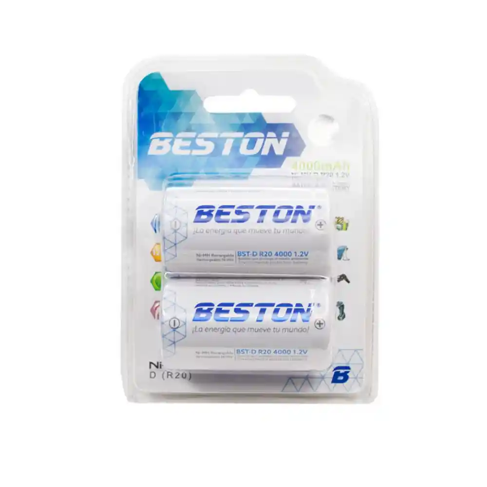 Pilas Beston Tipo D X2 4000 Mah 1.2v | Pila Grande