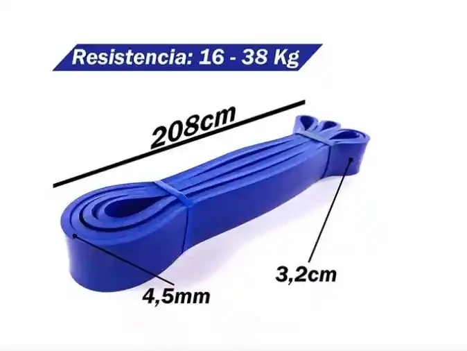 Banda De Poder 60/175lb Elástica Látex Resistencia-fisioterapia-rehabilitación- Azul