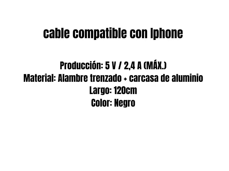 Cable Trenzado Para Iphone De La Mas Alta Calidad 1,20 Metros
